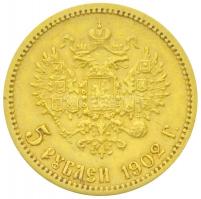Orosz Birodalom 1902. 5R Au "II. Miklós" (4,29g/0.900) T:2,2- ph.
Russian Empire 1902. 5 ...