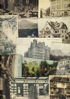 41 db régi külföldi lap benne szállodák, pályaudvarok, stb