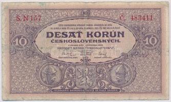 Csehszlovákia 1927. 10K T:III,III- Czechoslovakia 1927. 10 Korun C:F,VG