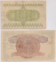 Japán 1938. 50s + 1943. 1Y T:III,III-
Japan 1938. 50 Sen + 1943. 1 Yen C:F,VG