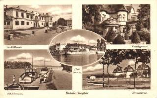 Balatonboglár, vasútállomás, Kastélypenzió, kikötő, hajóállomás, strandfürdő (Rb)