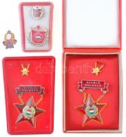 7db-os szocialista jelvény tétel, közte "Kiváló Dolgozó", "Szövetkezeti Ipar - Törzsgárda - 15", "Szocialista Brigád", néhány tokban T:2