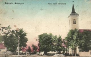 Ábrány, Abranovce; Római katolikus templom, utcakép / church, street view (EB)