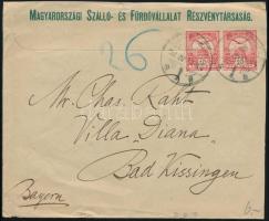 1907 Magyarországi Szálló és Fürdővállalat reklámborítékja Tátra-Lomniczról hátoldalán tátrai képekk...