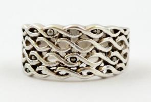 Ezüst(Ag) hullámos gyűrű, jelzett, méret: 58, nettó: 5 g