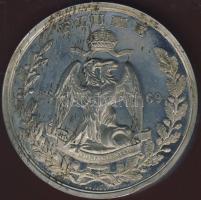 1869. "Fiume - magyar orvosok és természetvizsgálók..." nagyalakú 2 plakett eredeti kerek díszdobozban T: PP RR!!