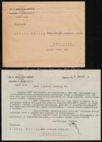 1944 Pattantyús-Ábrahám Dezső 1919-es miniszterelnök gépelt levele illetve hozzá kapcsolódó adásvéte...