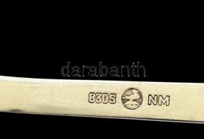 Ezüst(Ag) ornamentikus mintával díszített kanál, jelzett, h: 19 cm, nettó: 41,4 g