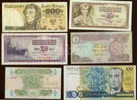 Kis tétel bankjegy egész világ 16db T:I   + 8db T:II,III