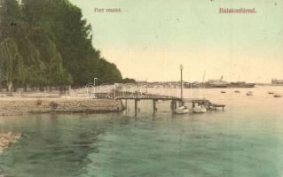 Balatonfüred, part, Baross gőzös, Grüner Simon kiadása (EK)