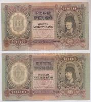 1943. 1000P (2x) T:III szép papír