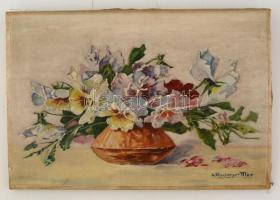 Silberberger Mór (?-?): Virágcsendélet. Olaj, vászon, 38×57 cm