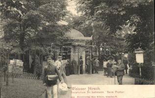 Dresden, Weisser Hirsch Sanatorium Dr. Lahmann, Beim Portier / guests at the entry gate