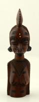 Faragott afrikai női figura, jelzés nélkül, m:33 cm