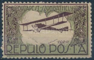 1920 Budapest - Szombathely Repülő Posta levélzáró (Balázs: 72.01 R)