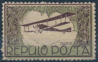 1920 Budapest - Szombathely Repülő Posta levélzáró (Balázs: 72.01 "R")