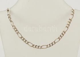 Ezüst(Ag) figaro karlánc, jelzett, h: 22 cm, nettó: 2,9 g