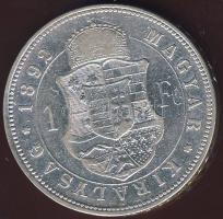 1892. 1Ft Ag "Fiumei címer" T:3+