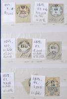 1854-1881 Illetékbélyeg összeállítás jobbakkal katalógus sorrendben, 10 lapos közepes berakóban (Mi ...