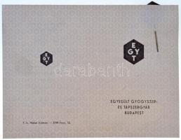 1961. "Egyesült Gyógyszer- és Tápszergyár 20 év" zománcozott fém kitűző, viselésre jogosít...