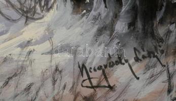 Neogrády jelzéssel: Téli utca részlet. Tempera, karton, 40×50 cm