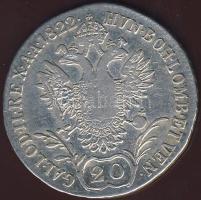 Ausztria/magyar verdejel 1822G 20Kr Ag II.Ferenc T:3 k R!