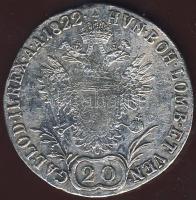 Ausztria/magyar verdejel 1822E 20Kr Ag II.Ferenc T:3/4+ lapkahiba