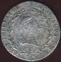 Ausztria/magyar verdejel 1822E 20Kr Ag II.Ferenc T:3/4+ lapkahiba
