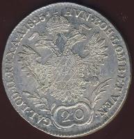 Ausztria/magyar verdejel 1825E 20Kr Ag II.Ferenc T:2/3+ juszt.