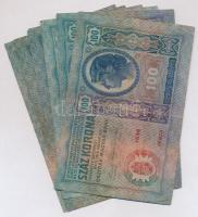 1912. 100K (6x) mindegyik hamis szerb felülbélyegzéssel (fake overprint) T:III,III- ly