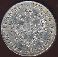 Ausztria/magyar verdejel 1847E 20Kr Ag I.Ferdinánd T:2-/3+