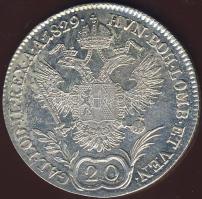 Ausztria/magyar verdejel 1829E 20Kr Ag I.Ferdinánd T:2/2- k. R!