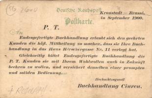 Kattowitz, Katowice; church, streets, shops, miner, Brasov bookstore advertisement on the backside, ...