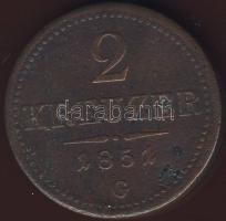 Ausztria/magyar verdejel 1851G 2Kr T:3-