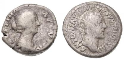 5db római denár, közte Róma / Antoninus Pius 139. Denár Ag (2,18g); Róma / II. Faustina 145-161. Den...