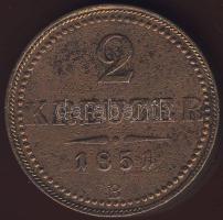 Ausztria/magyar verdejel 1851G 2Kr T:3+