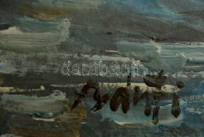 Bánfi jelzéssel: Balatoni vitorlások. Olaj, karton, keretben, 23×33 cm