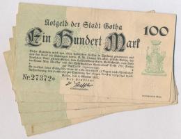 Németország / Weimari Köztársaság / Gotha 1922. 100M (10x) két klf változat T:III
Germany / Weimar ...