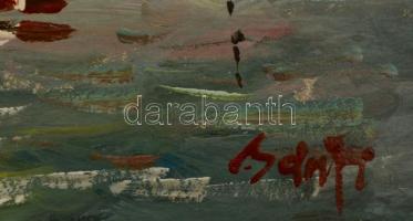 Bánfi jelzéssel: Vitorlások Badacsonynál. Olaj, karton, keretben, 23×33 cm