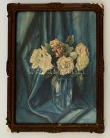 Tscheik Kálmán (1891-?): Virágcsendélet. Akvarell, papír, jelzett, üvegezett keretben, 35×27 cm