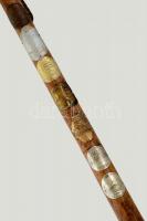 Faragott fejű sétabot 7 db botjelvénnyel gumi talppal, m:86 cm