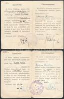 1945 Bp., A Vörös Hadsereg parancsnoksága által kiállított kétnyelvű szabad járást biztosító fénykép...