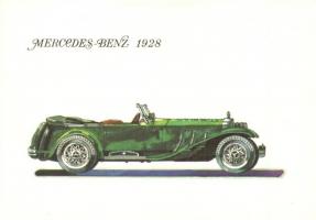 8 db MODERN használatlan oldtimer autós grafikai motívumlap, Törkey Ferenc rajzaival / 8 modern unus...