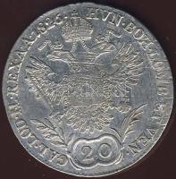 Ausztria/magyar verdejel 1826E 20Kr Ag II.Ferenc T:3 juszt.