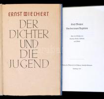 Ernst Weichert 2 db munkája: Der Dichter und die Jugend (é. n.); Von den treuen Begleitern. (1937). Kartonált papírkötésben, jó állapotban.