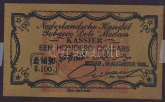Holland India/Szumátra/Medan 1899. kereskedői bón 100$ T:I