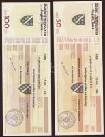 Bosznia Hercegovina 1993. Csekk sor 50D, 100D, 150D, 200D "TUZLA" felülbélyegzéssel T:1