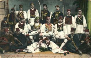 Constantinople, Istanbul; Costumes Nationales et amusement de Carneval / Tatavla carneval, folklore (kopott sarkak / worn corners)