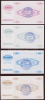 Bosznia 1992. Bon sor 100D,500D,1000D,5000D "Sarajevo" felülbélyegzéssel T:I