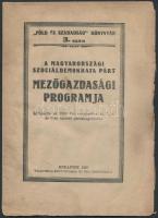 1932 Bp., A Magyarországi Szociáldemokrata Párt mezőgazdasági programja, vágatlan példány